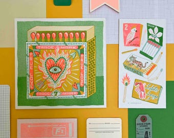 Matchbox Risograph Print