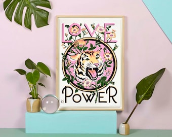 A2 Love is Power, Tiger Silk Screen print