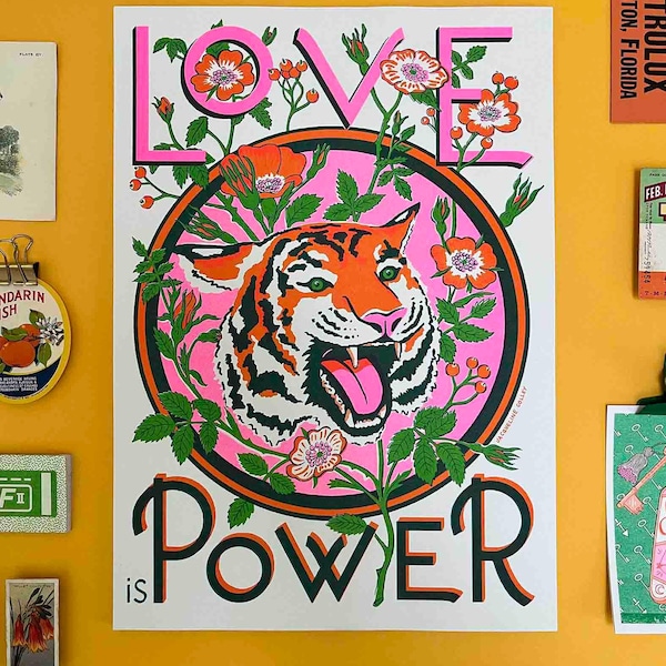 A3 Amor é Poder, Impressão Risográfica Tigre