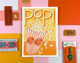 A5 Popcorn, Risograph Print