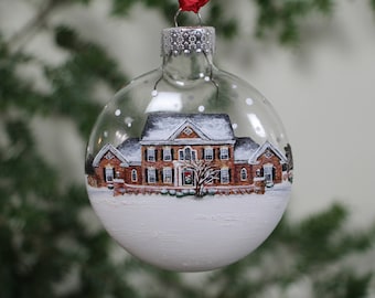 Custom House Ornament with Landscape, Personalized, Hand Painted from Your Photo, Home & Living - Christmas Gift Idea