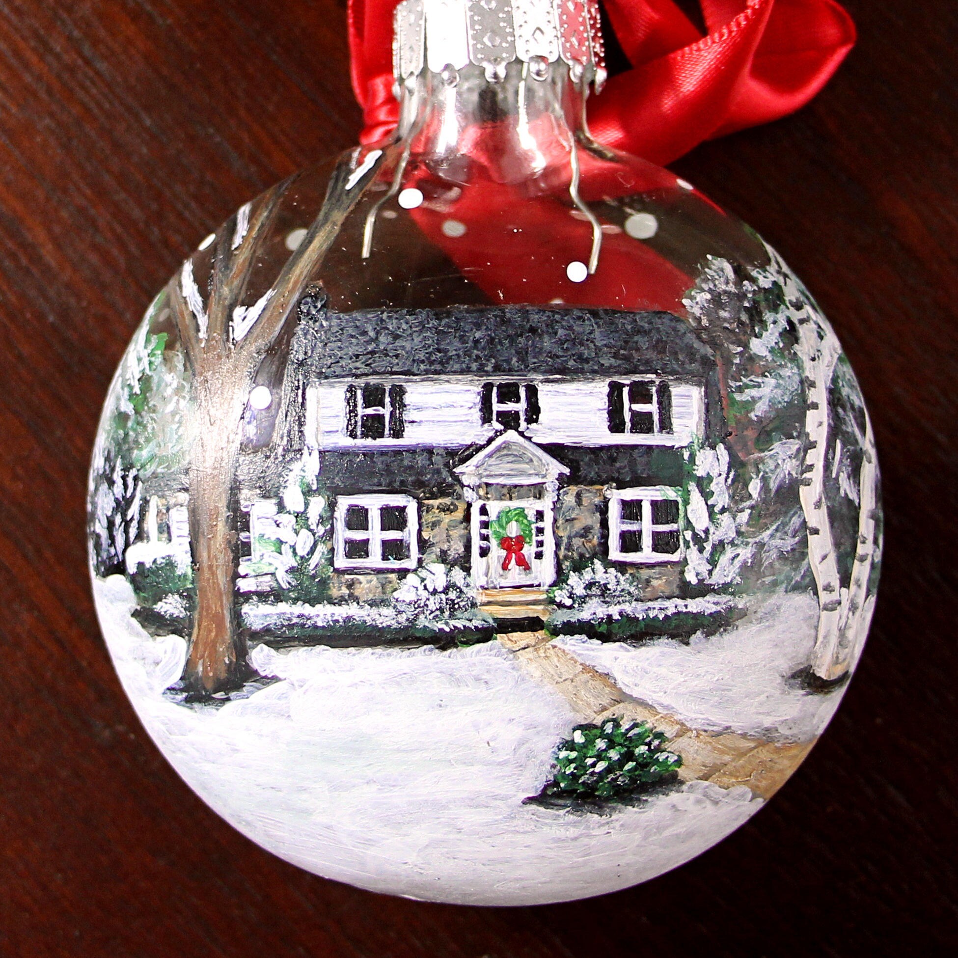 Custom House Ornament with Landscape Personalized Hand Etsy