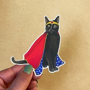 Wonder Kitty Super Cat - Vinyl STICKER