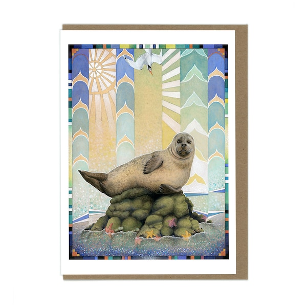 Greeting Card - Harbor Seal -  Blank Card