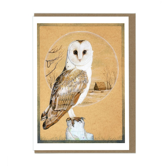 Fairy Fae Greetings Card - Barn Owl Fairy Fae Greetings Card - Barn Owl