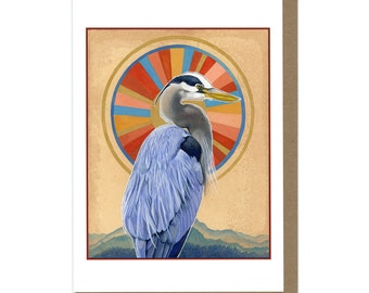 Greeting Card - Great Blue Heron -  Blank Card