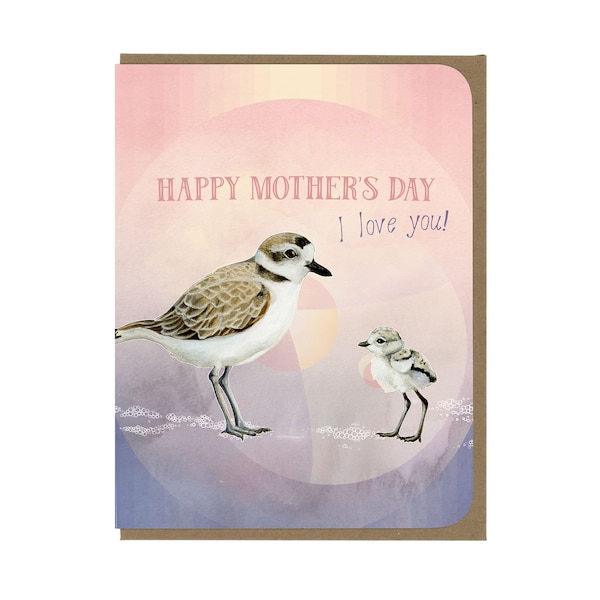 Mother's Day - Snowy Plovers - Love you Mom - Greeting Card