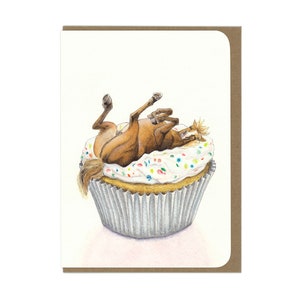 BIRTHDAY Horse and Cupcake - Birthday Card