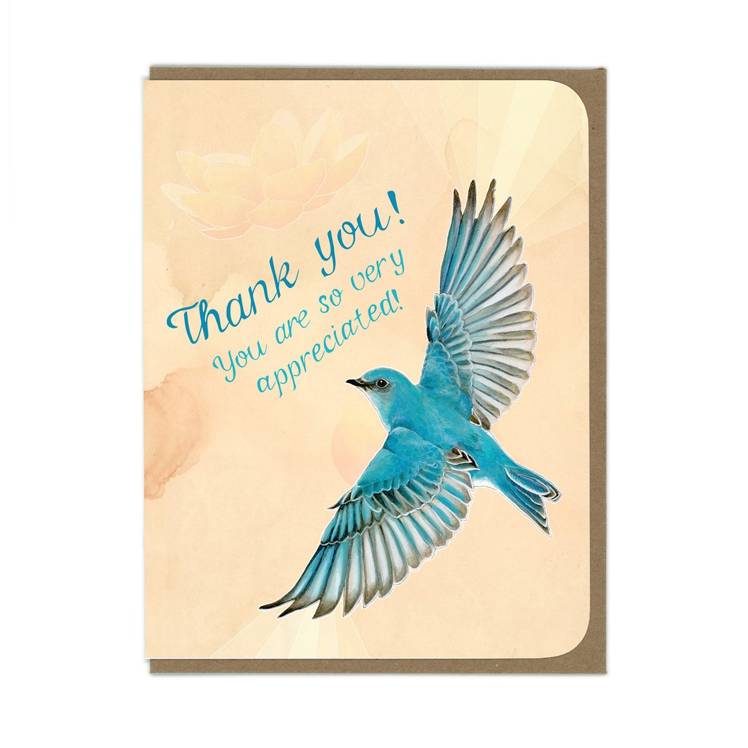 THANK YOU Mountain Bluebird - Thank-you Card - Etsy