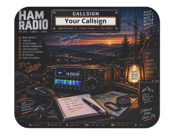 PERSONALIZED YOUR CALLSIGN Amateur Ham Radio Callsign Mouse Pad | Rectangle ham radio operator desk mat