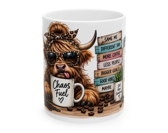 Funny Cow Morning Ceramic Coffee Mug Coffee Lover Gift Cup 11 Oz.
