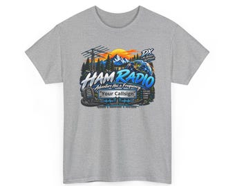 PERSONALIZED YOUR CALLSIGN Ham Radio Mountain Scenery Tee | Amateur Radio Callsign Patch Shirt