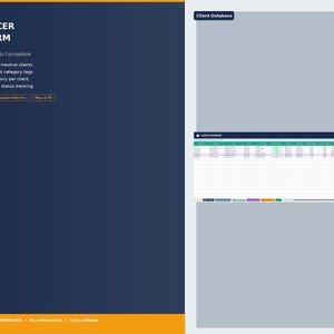 Freelancer Client CRM Spreadsheet | Client Tracker Dashboard | Lead Management Spreadsheet | Customer Database