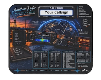 PERSONALIZED YOUR CALLSIGN Amateur Radio Ham Radio Desk Mouse Pad | Personalized Callsign Rectangle