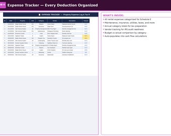 Real Estate Investment Tracker Spreadsheet | Rental Income Calculator | Property Profit Dashboard