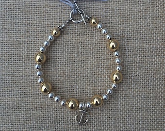 Sterling and 14K Gold Filled Anchor Bracelet
