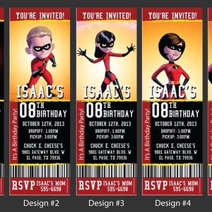 ¡Invitación personalizada de cumpleaños/evento de Increíbles!