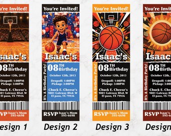 Basketball Birthday Invitation Boy | Hoops All Star Kids Party Invite | Custom Digital Printable JPG PDF