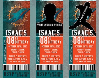 Dolphins Custom Invitation | NFL Football Party Invite | Birthday Baby Shower Printable