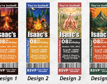 Camping Custom Invitation | Kids Birthday Party | Personalized Digital Printable