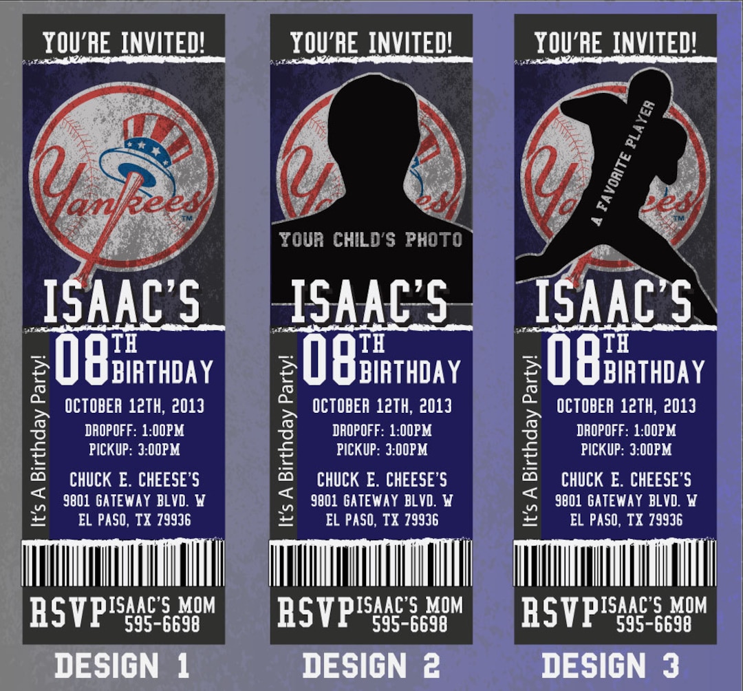 Custom Yankees Birthday/event Invitation! - Etsy