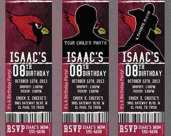 Cardinals Custom Invitation | NFL Football Party Invite | Birthday Baby Shower Printable