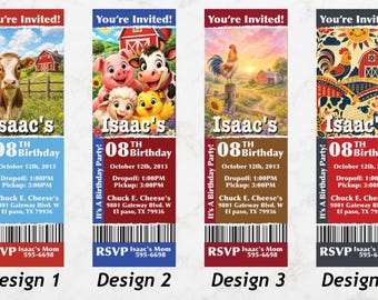 Farm Birthday Invitation Boy Girl | Barnyard Animals Custom Kids Party Invite | Old MacDonald Digital Printable JPG PDF