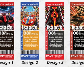 Race Car Birthday Invitation Boy | Hot Wheels Checkered Flag Kids Party | Custom Digital Printable JPG PDF