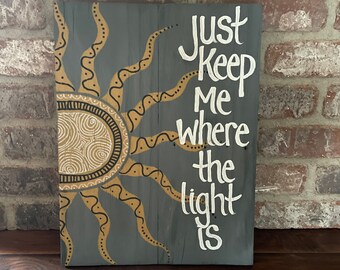 Gravity lyrics on weathered wood art