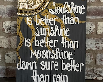 Soulshine lyrics on weathered wood art