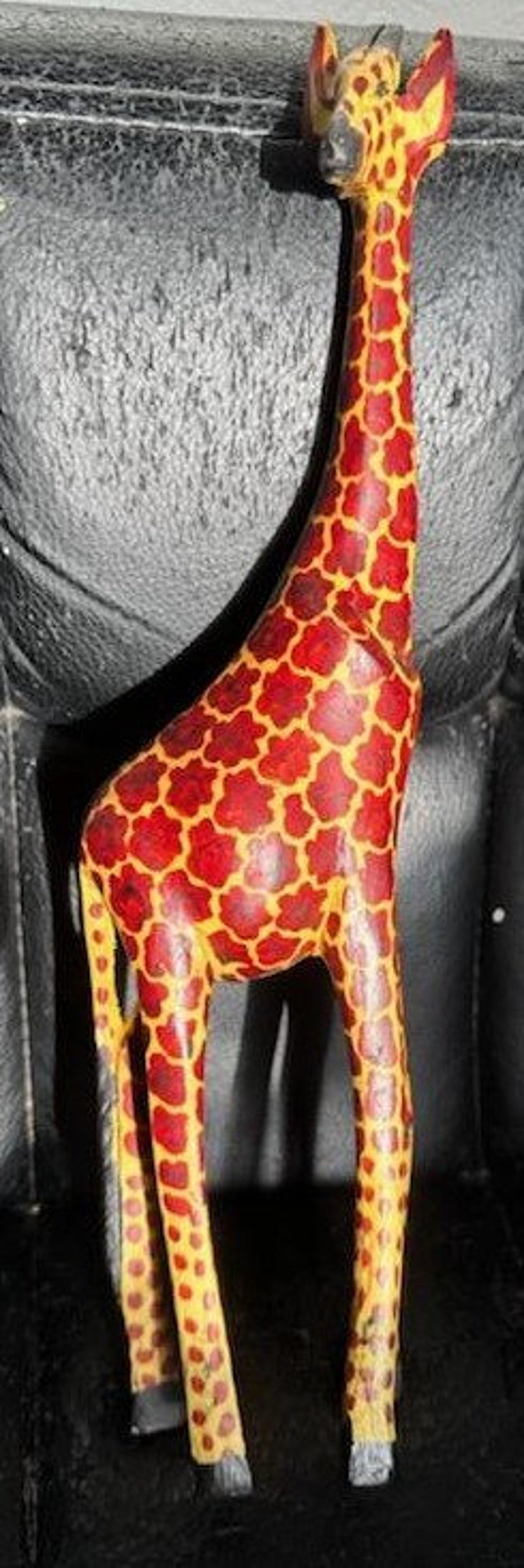 Hand Carved Wooden Giraffe Statue Figurine 12 TALL New Free Shipping