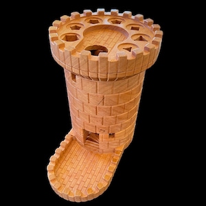 Wooden Dice Tower With LED lights