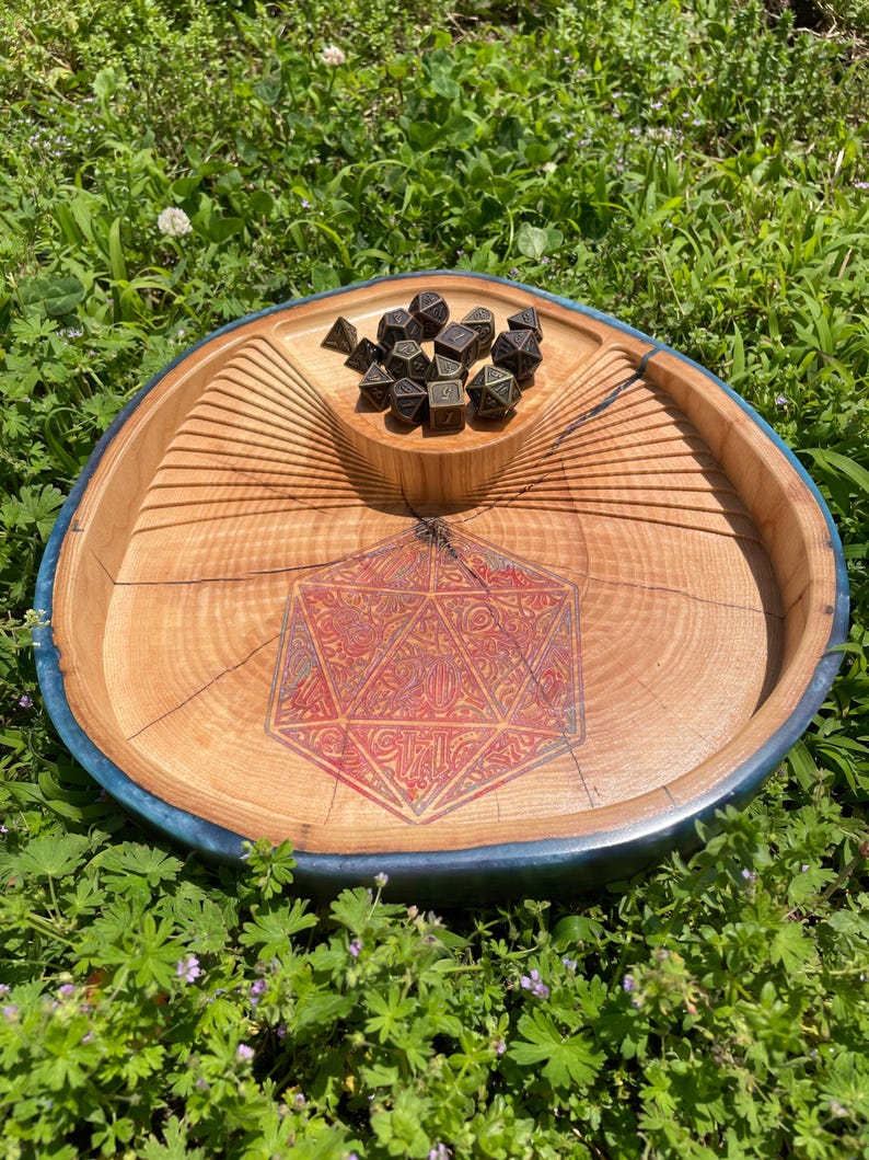 Custom Dice Tray, Solid Wood and Epoxy. image 10