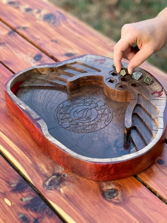 Custom Dice Tray, Solid Wood and Epoxy.