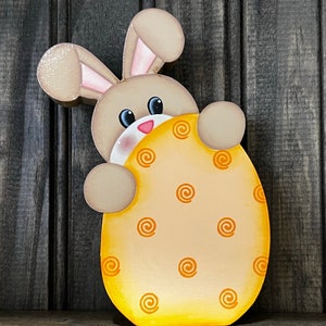 Bunny Peeking Over Easter Egg - Tiered Tray Decor - Easter - Spring
