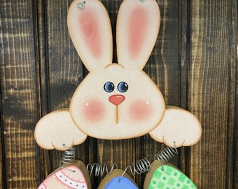 Bunny with Eggs Hanging - Hand Painted Easter - Tole Painting
