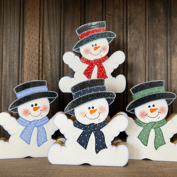 Small Snowman - Tiered Tray Decor - Christmas  - Tole Painting