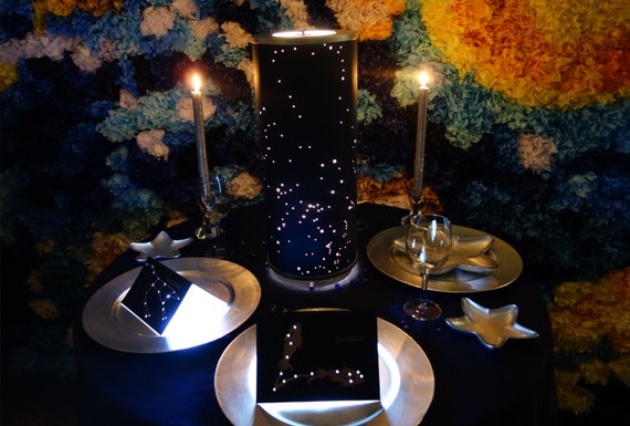 estrella constelaciones sombra y lampara de mesa centro de mesa de sombra primavera noche cielo norte occidente evewedding planetario de ano