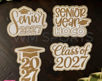 Senior Cap Glitter cutout for Homecoming Mum | HOCO | Senior Mum or Garter | Double Layer Cut Out | Mum Accessory | Class of 2027 cutout