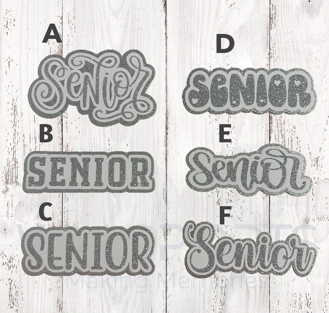 Senior Rounded Letters Senior WORD Glitter Cutout for Homecoming Mum | HOCO | Senior Mum or ...