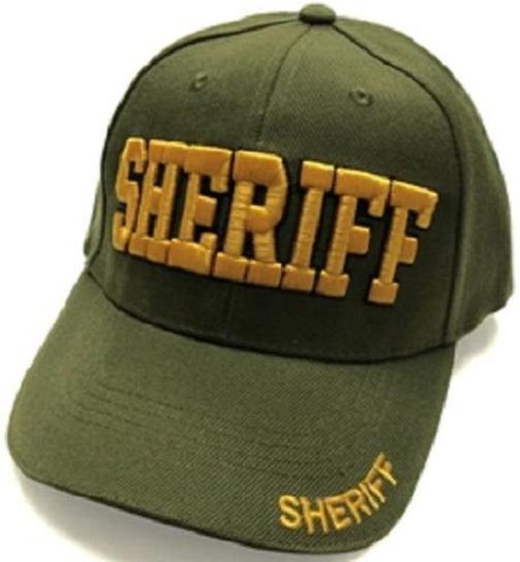 Sheriff Embroidered baseball cap puff sheriff embroidery and Etsy