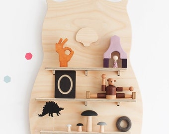 Wombat Wall Shelf - Wooden Wall Shelves - Kids Room Decoration - Wooden Hanging Shelf - Wall Decoration