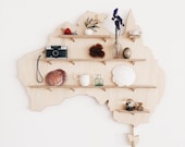 Australian Map Wall Shelves - Australia Shelf Wall Decoration - Wooden Hanging Shelf - Shadow Box Shelf - Kids Room Decoration