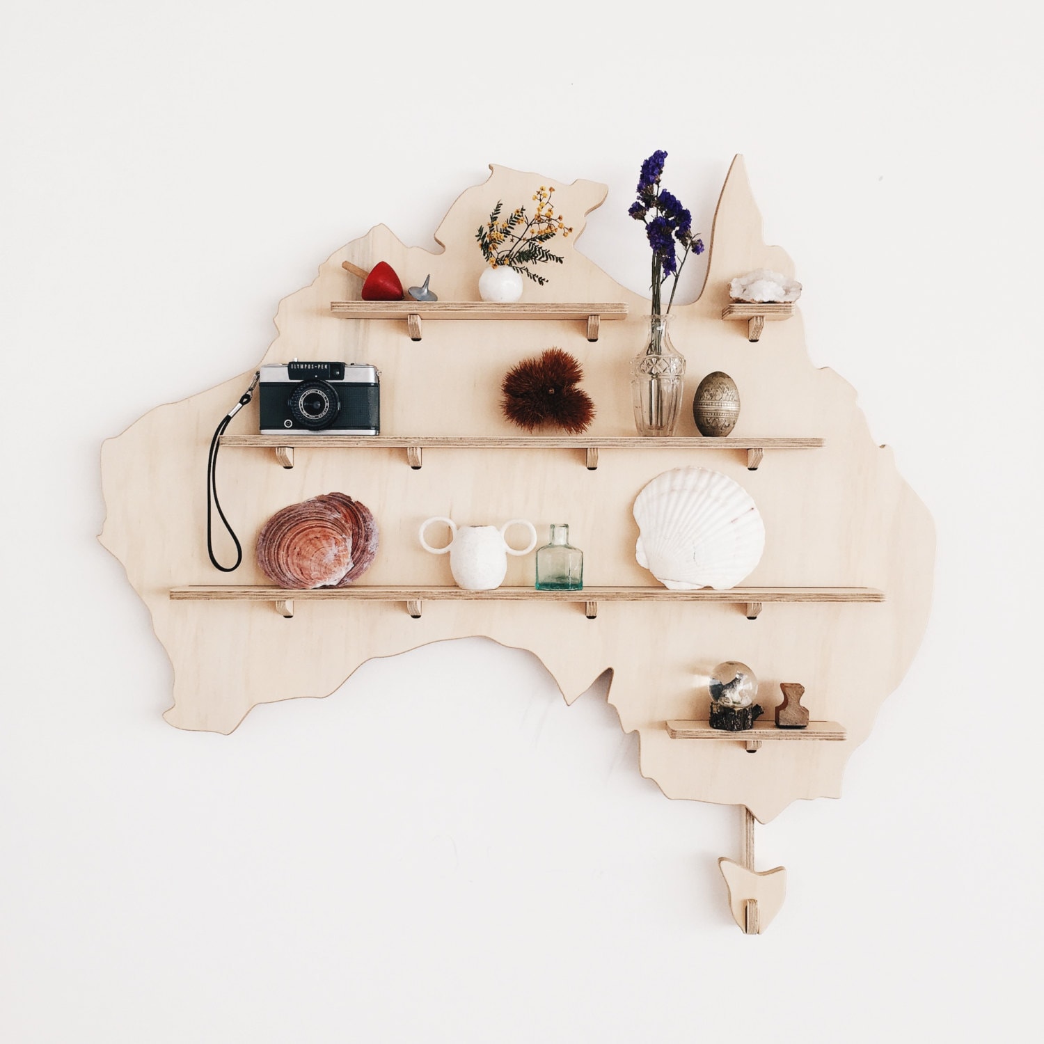 Étagères Murales Australian Map - Décoration Murale d'étagère Australienne Étagère Suspendue en Bois