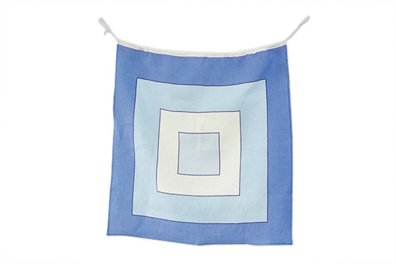 Nautical Linen Flag Wall Hanging Art Letter W2 Made in Australia 70x 70cm image 1