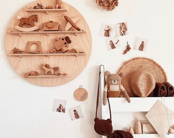 Circular Wall Shelves - Circle Wall Shelf - Kids Room Decoration - Wooden Hanging Shelf - Wall Decoration