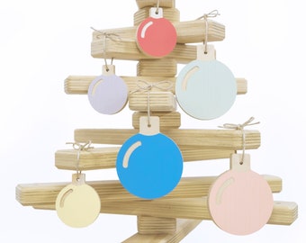 Weihnachten Holzkugeln 20er Set - Weihnachtsbaumkugeln - Weihnachtsbaumschmuck aus Holz - Weihnachtsbaumdekoration - Weihnachtsdekoration