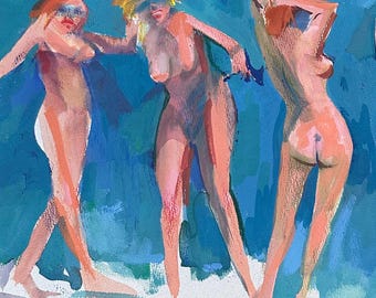 David M. Starrett, figurative Oil Painting, Mid Century Modern Art