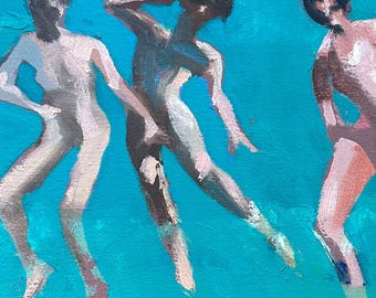 David M. Starrett, figurative Oil Painting, Mid Century Modern Art