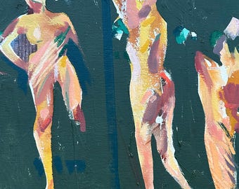 David M. Starrett, figurative Oil Painting, Mid Century Modern Art
